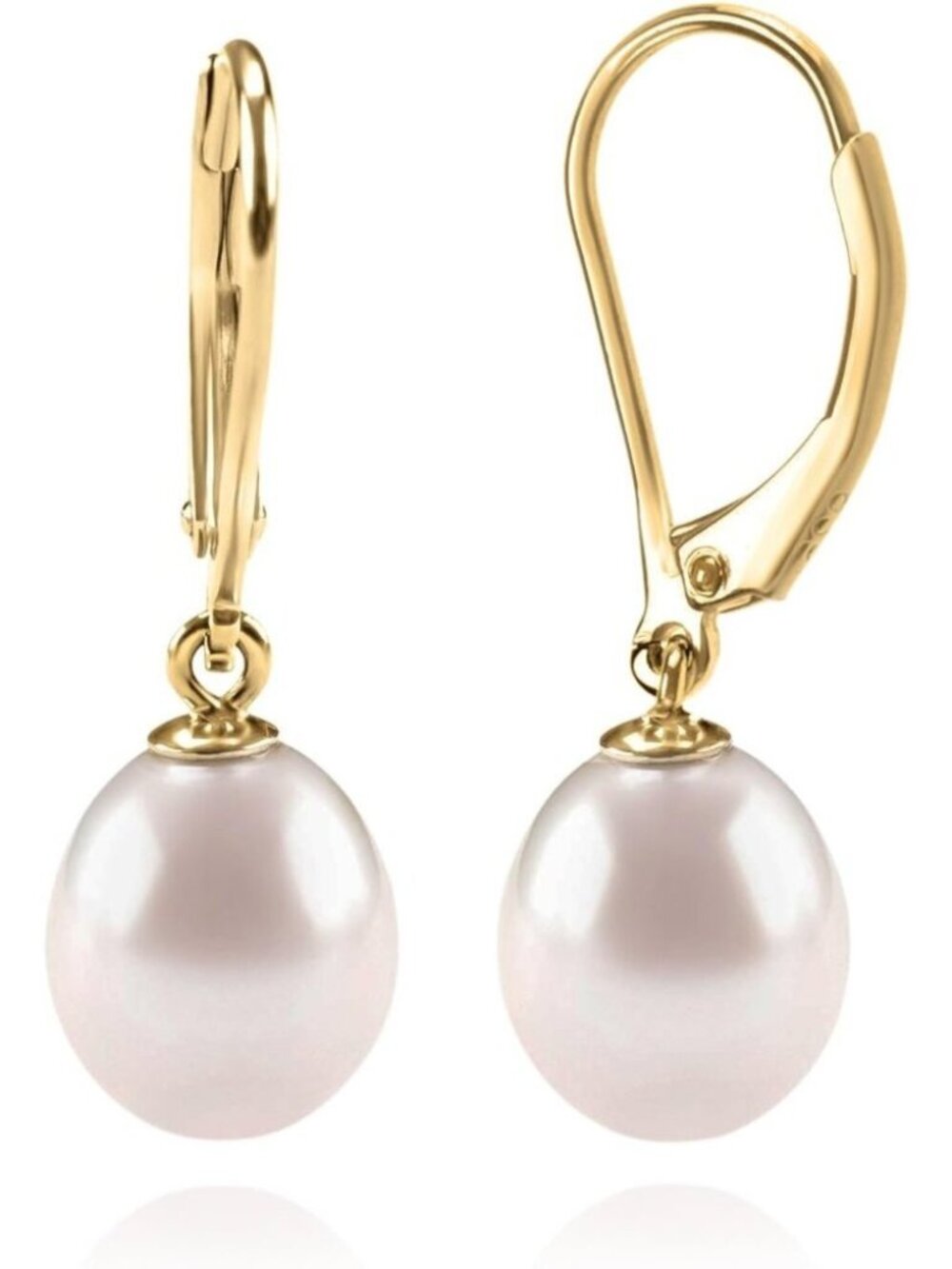 Handpicked Freshwater Cultured Pearl Earring Leverback Dangle Stud Pearl Earring